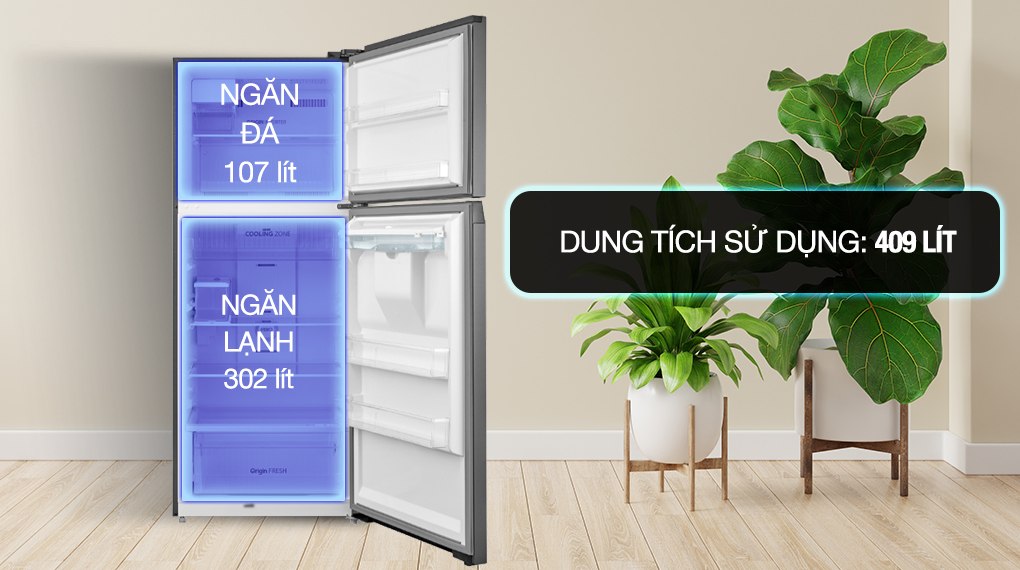 Tủ Lạnh Toshiba Inverter 409 Lít GR-RT535WEA-PMV(06)-MG - dung tích sử dụng